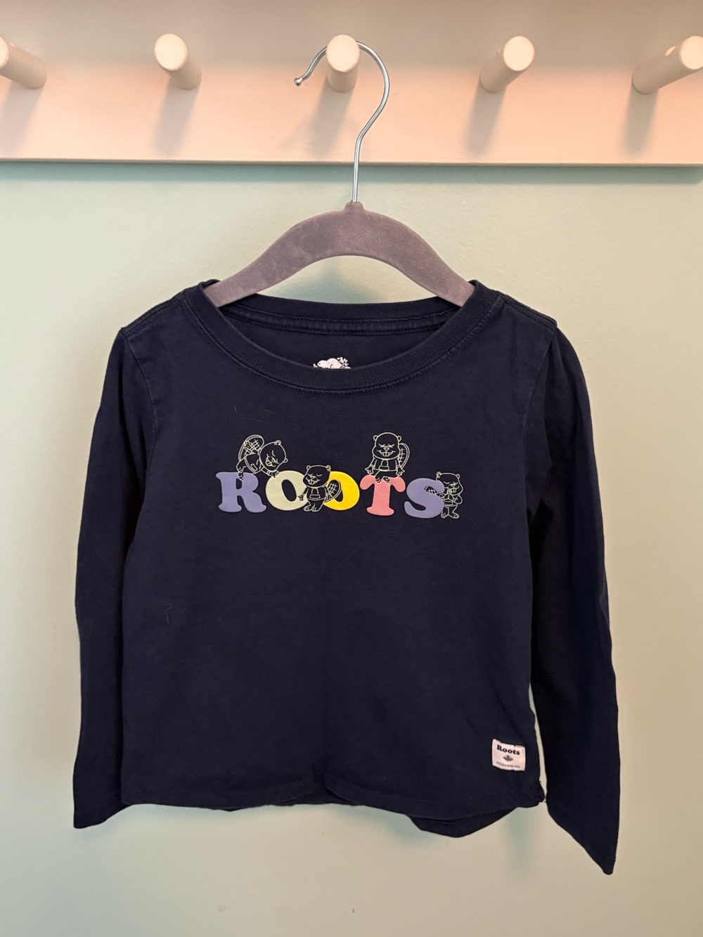 Roots Long-Sleeve Tee with Colorful Logo